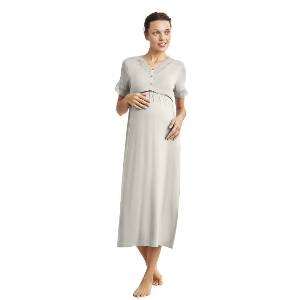 Νυχτικό εγκυμοσύνης με κοντό μανίκι CATHERINE\'S 872CA Light Green